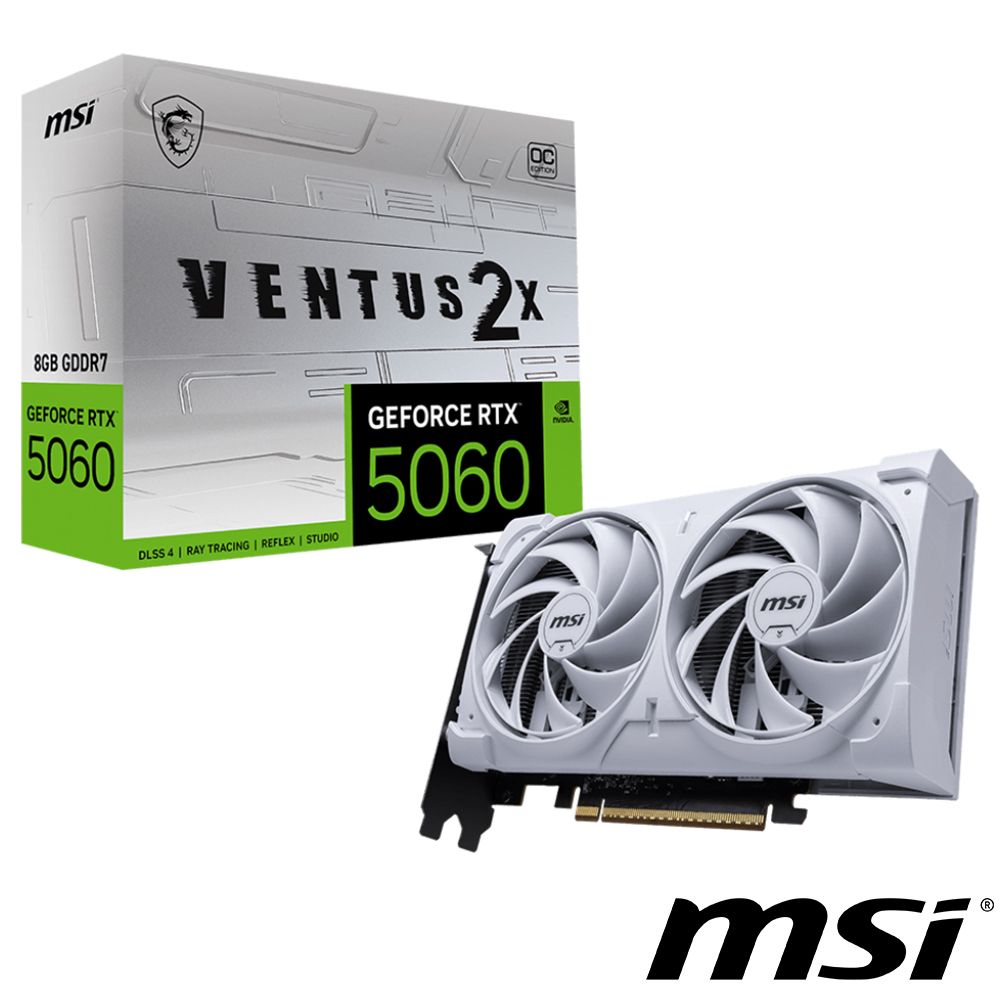 MSI 微星 GeForce RTX 5060 8G VENTUS 2X OC WHITE 顯示卡 1
