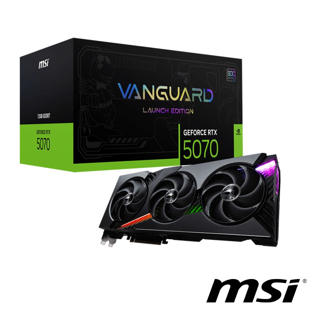 MSI 微星 GeForce RTX 5070 12G VANGUARD SOC LAUNCH EDITION 顯示卡 1
