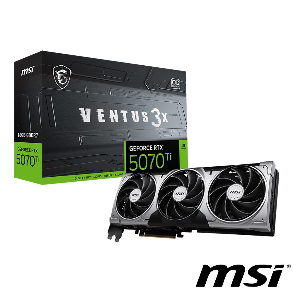 MSI 微星  GeForce RTX 5070 Ti 16G VENTUS 3X OC 顯示卡 1